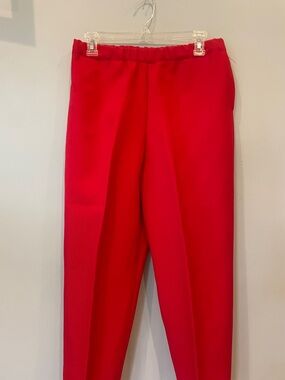 Bright Red elastic band handmade ladies Pants like new